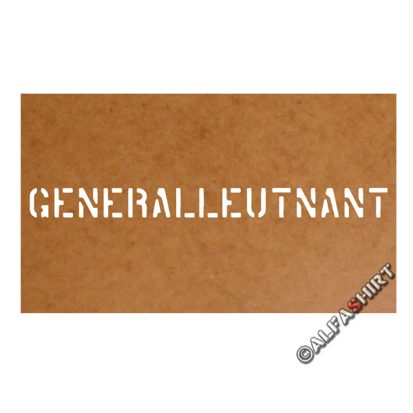 Generalleutnant Dienstgrad BW Stencil Ölkarton Lackierschablone 2,5x30cm #15272