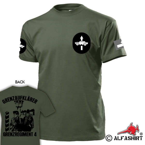 Feldwebel Grenzaufklärer Grenzregiment 4 DDR NVA Grenze Abzeichen T Shirt #15072