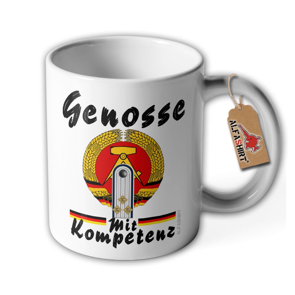 Tasse DDR Transportpolizei Oberleutnant Genosse Kompetenz Schulterstücke #36105