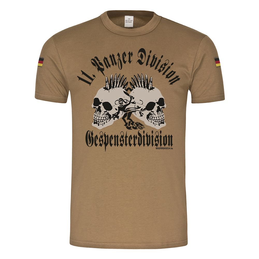 BW Tropen 11 Gespensterdivision Militär Soldaten Panzer Skull Tropenshirt #23372