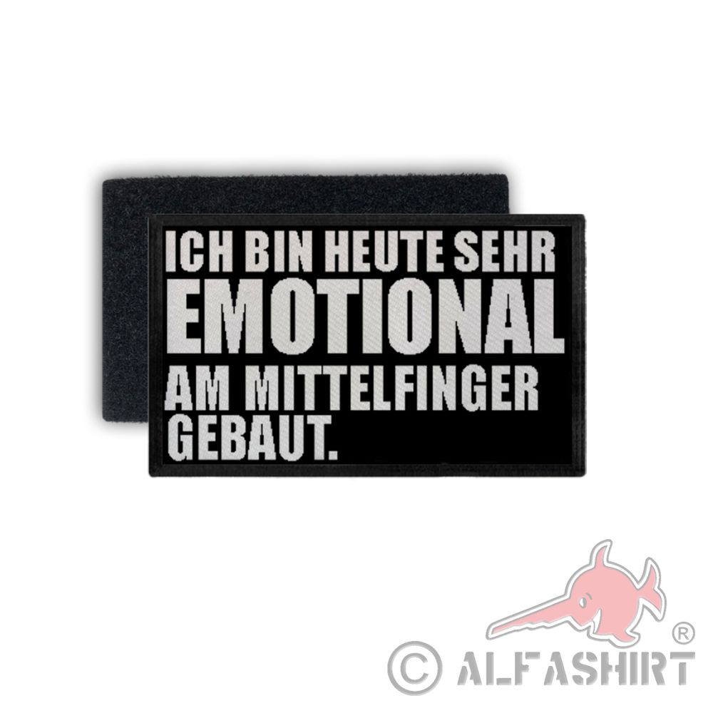 Patch sehr emotional am Mittelfinger gebaut schlecht drauf Spaß 7,5x4,5cm #34313