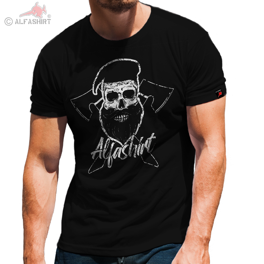 Skull Beard Viking Viking Ax Bundeswehr Bw Alfashirt Beard Shirt T-Shirt # 32205