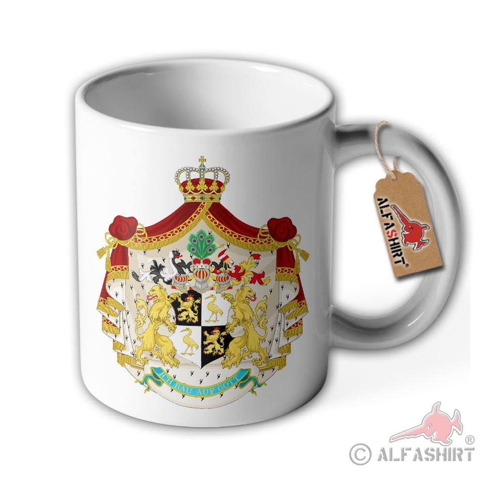 Tasse Fürstentum Reuß ältere Linie Wappen Deutsches Reich Kleinstaat #37519