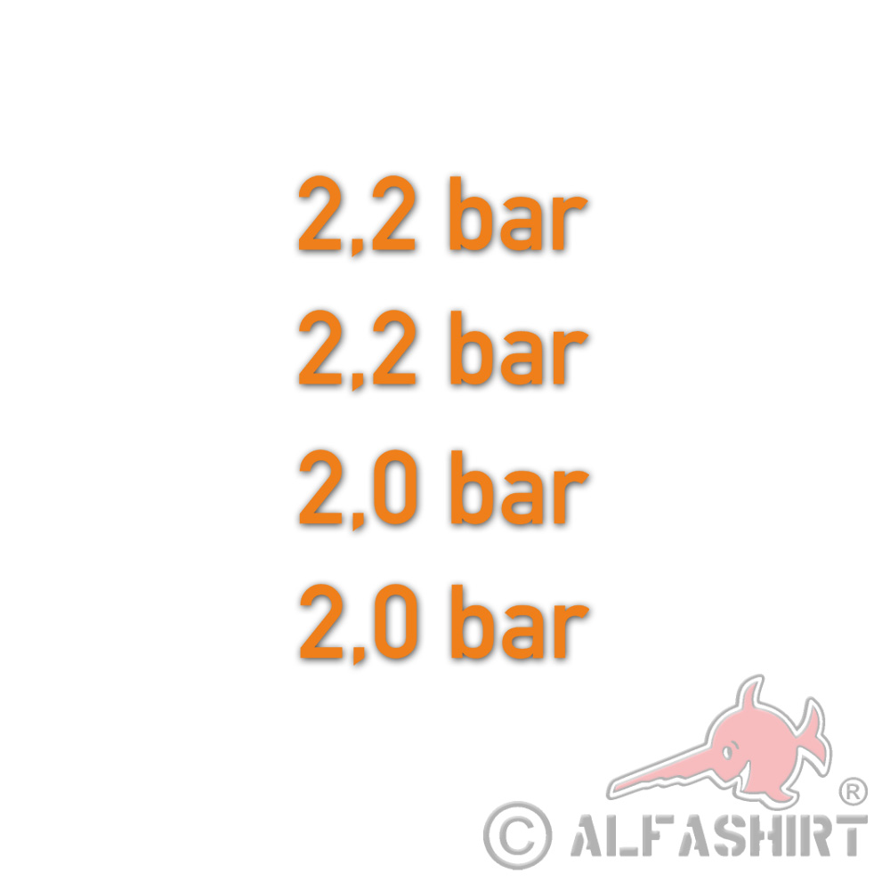 Reifendruck Aufkleber Bar Kotfklügel Beschriftung Luftdruck 4x 5x1,5cm  #A5973