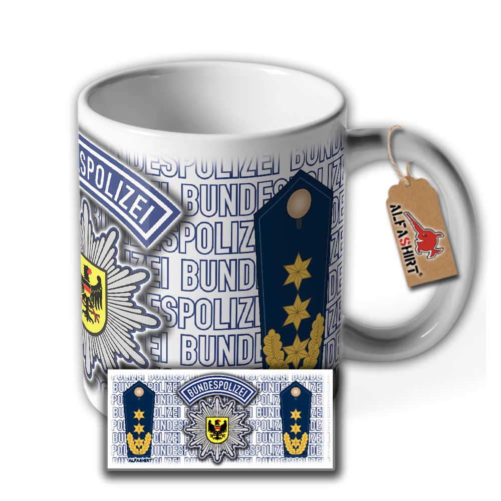 Bundespolizei Präsident Direktion BPOL Schulterklappe Dienst Tasse #29152
