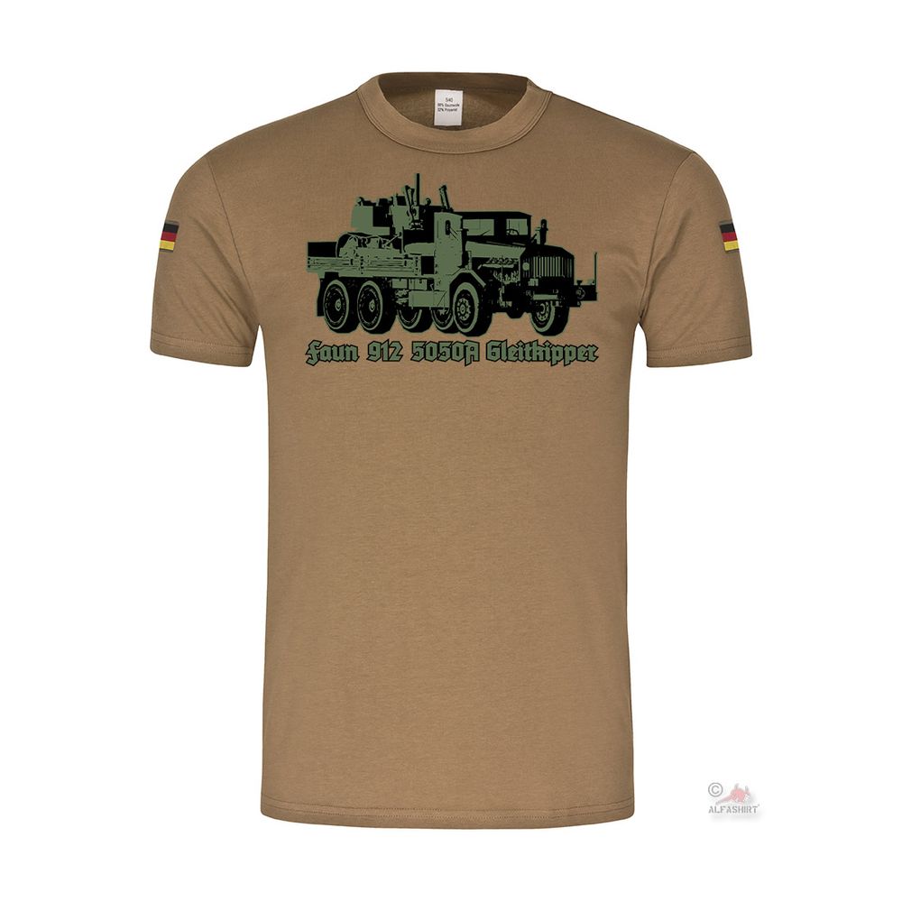 BW Tropen Faun 912 5050A Gleitkipper Militär Lastkraftwagen Faun T-Shirt#37769