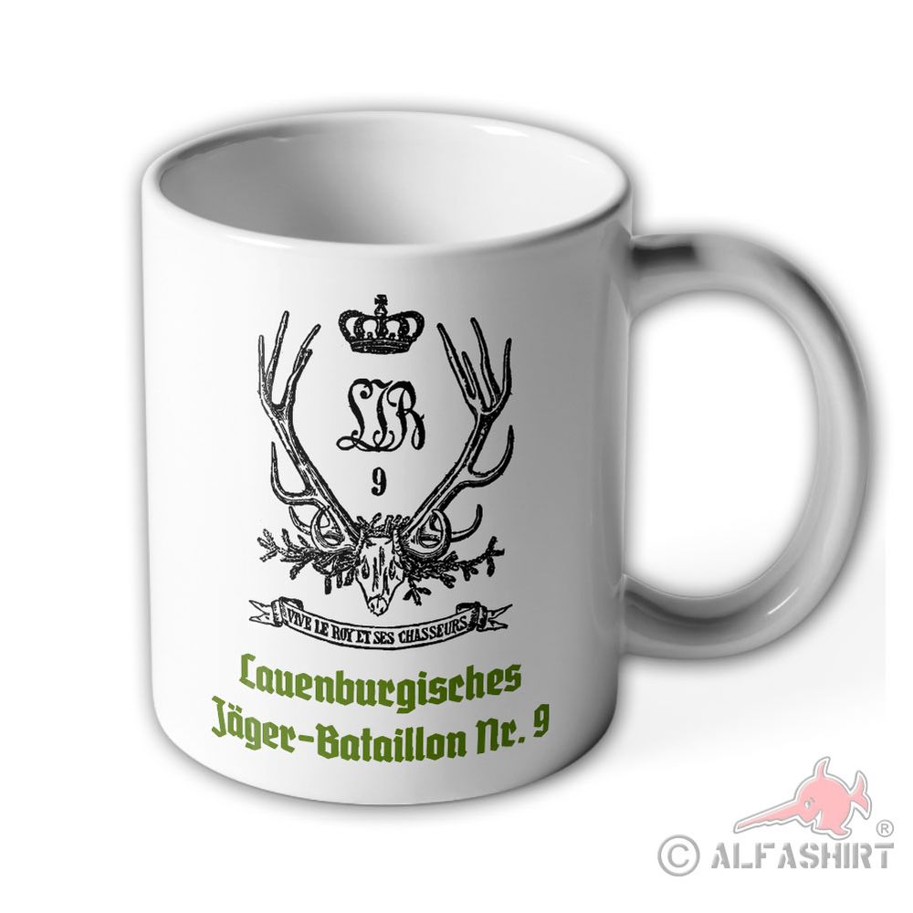Launenburgisches Jäger-Bataillon Nr. 9 Infanterie Wappen Geweih Tasse #38399
