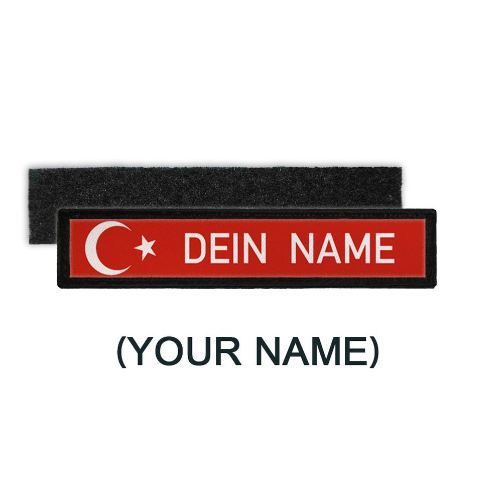 Türkei Namenschild Patch mit Namen Türkiye Türkische Fahen Halbmond Stern #24345