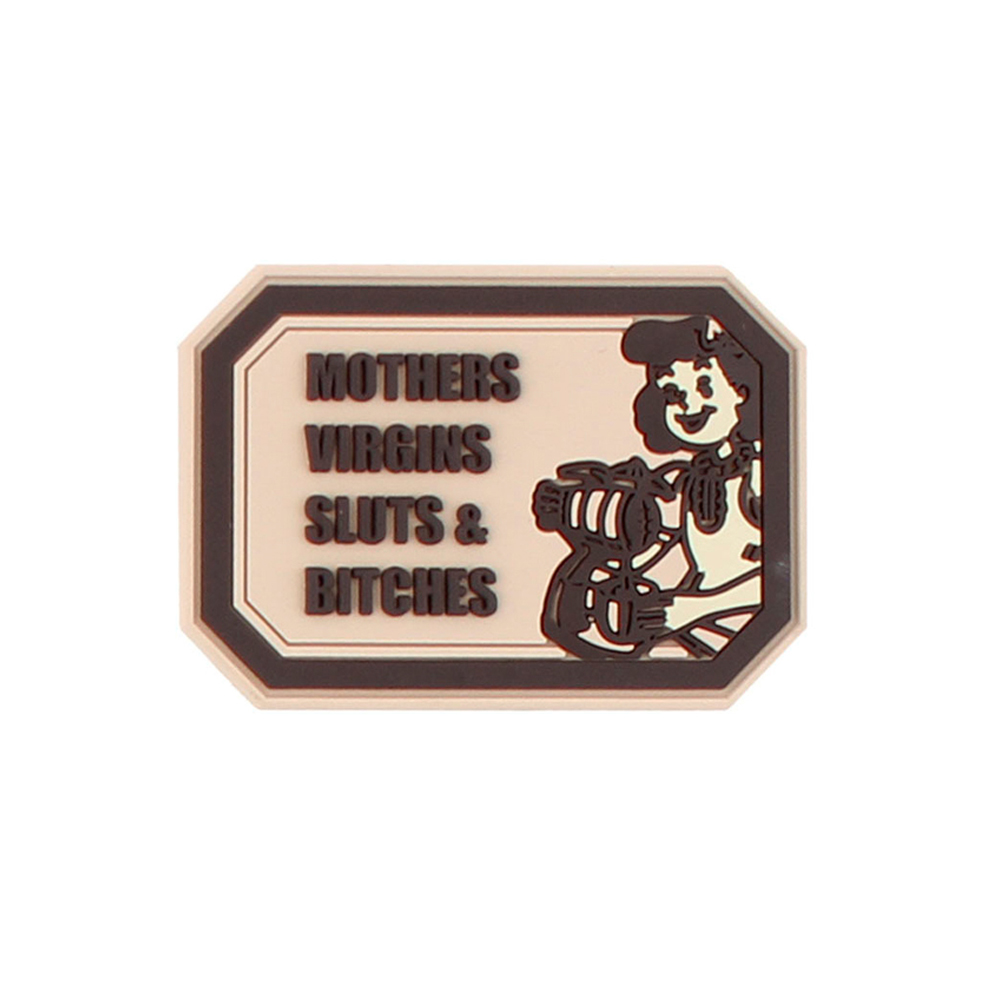 3D Rubber Patch Mother Virgins Motto Softair Girls Eltern Airsoft 6x4cm #27107