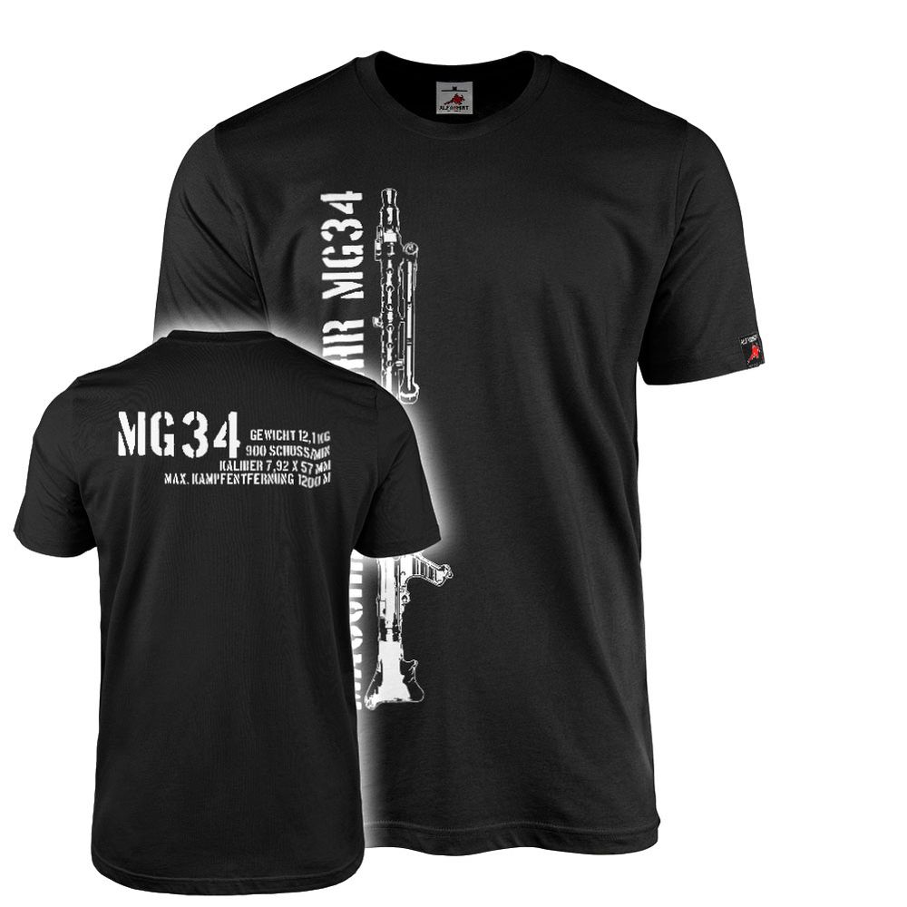T-shirt MG34 data - MG34 machine gun data #7525