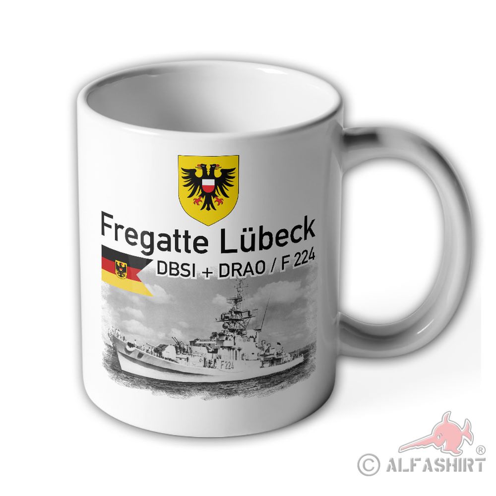 Fregatte Lübeck Rufzeichen DBSI DRAO F 224 Marine Bundesmarine - Tasse #15791