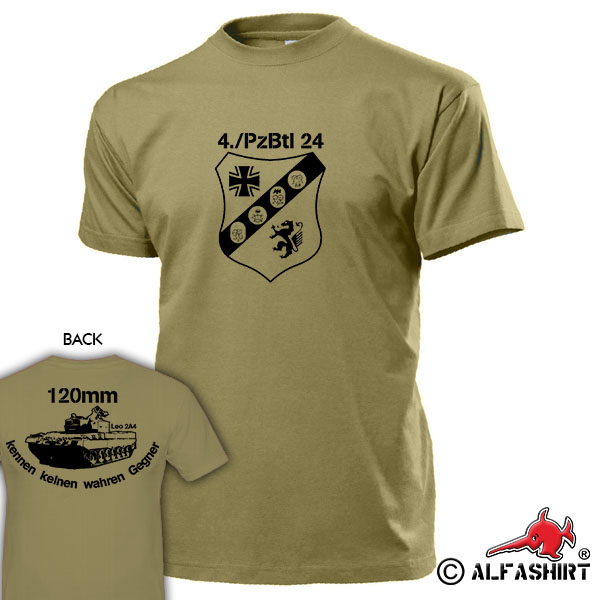 4 Company PzBtl 24 Tank Battalion Braunschweig Leopard 2A4 T Shirt # 15448