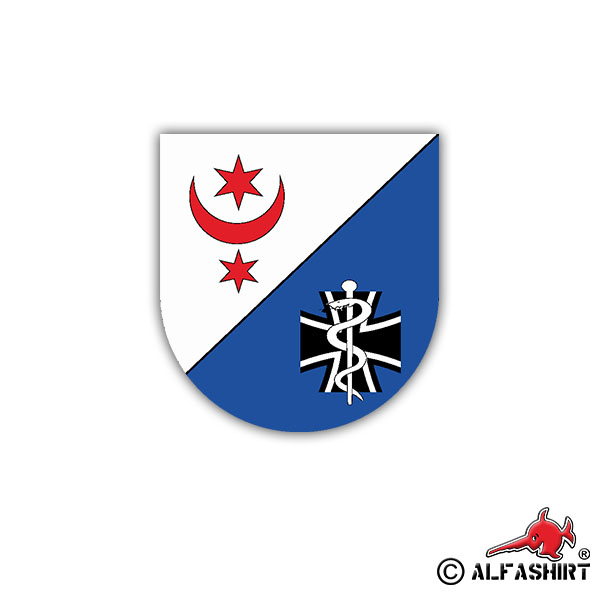 Sticker SanBtl 13 Crest Badge Medic BW 6x7cm A1659