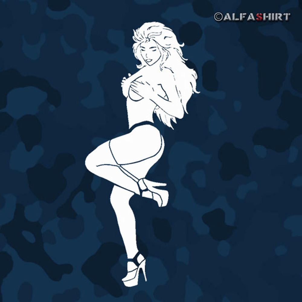 Aufkleber/Sticker Pin Up Girl Model 1 Militär Army Mädel High Heels 20x9cm #A433
