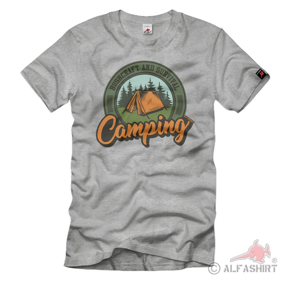 Bushcraft and Survival Forest Overnight Camping Tent Sleeping T-Shirt # 36853