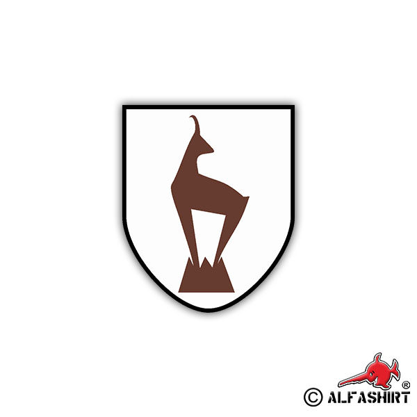 Sticker 5. GebDiv Coat of Arms Badge Mountain Division 7x6cm A1162