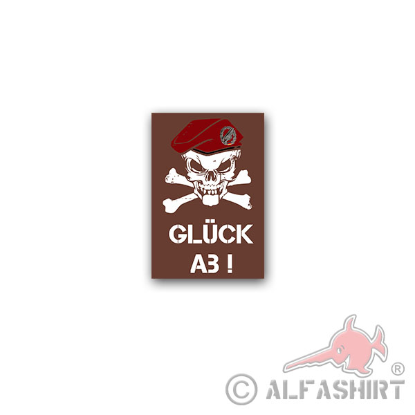 Sticker paratrooper BW Beret Skull BW luck from Fsch 5x7cm A2921