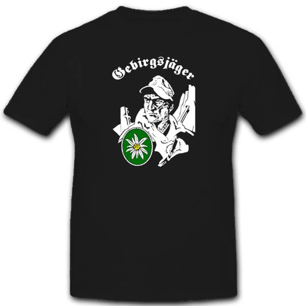 Gebirgsjäger GebJg Edelweiss Soldat Bundeswehr Militär Wh Wappen T Shirt #3256 