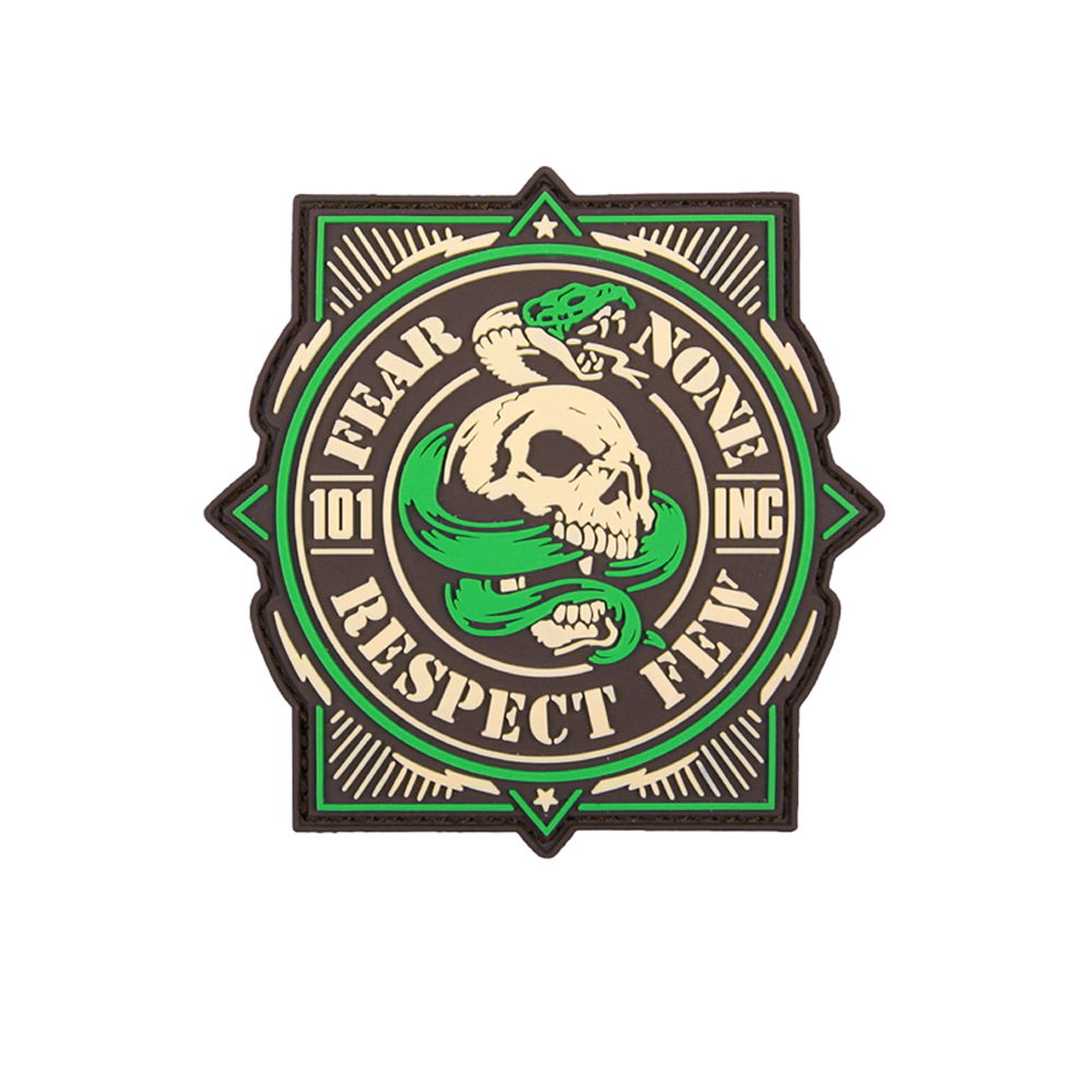 3D Rubber Fear None Patch Airsoft Alfashirt Aufnäher Wappen Skull 9 x 9 cm#26997