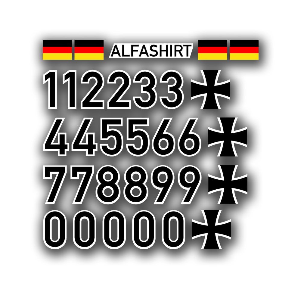 Aufkleber Set Luftfahrtkennung Kennzeichnung BW Kreut DE GER Flagge 8cm #A6423
