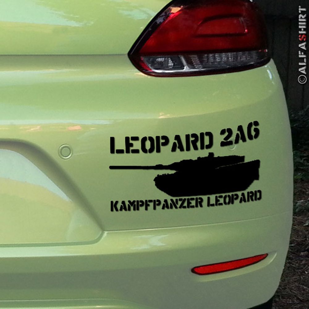 Aufkleber / Sticker - Leopard 2 A6 Panzer Leo BW Bundeswehr 15x7cm schwarz #A229
