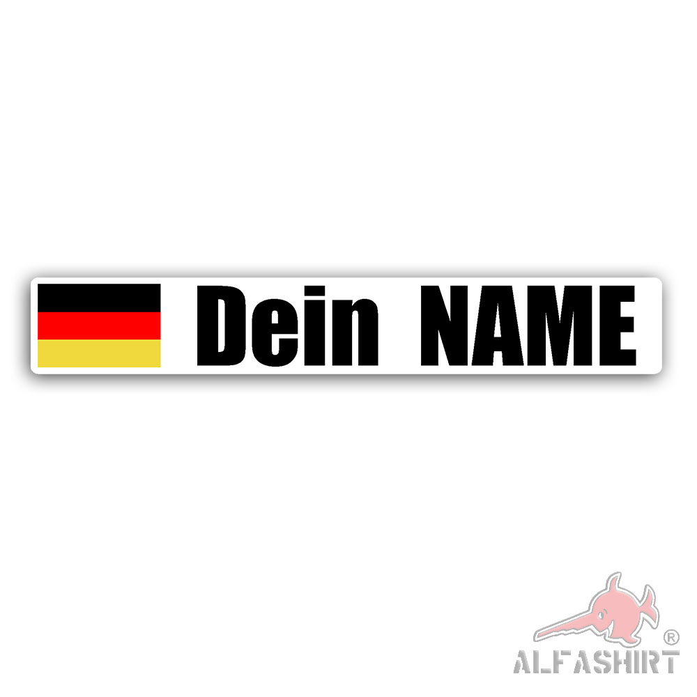 Ralley Aufkleber Name Flagge personalisierbar Deutschland Racing 3x20cm#A6025
