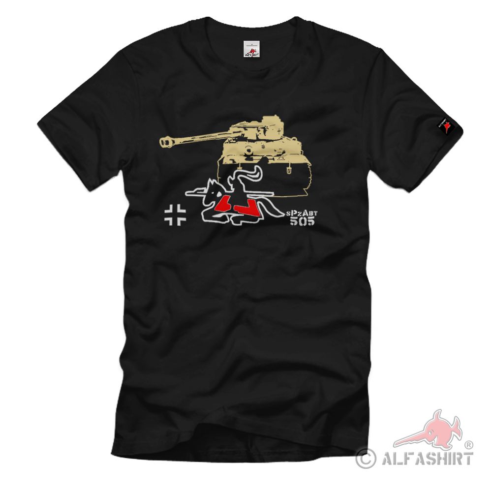 sPzAbt 505 Heavy Panzer Division Tiger Panzer WH Wappen Reiter - T Shirt # 1285