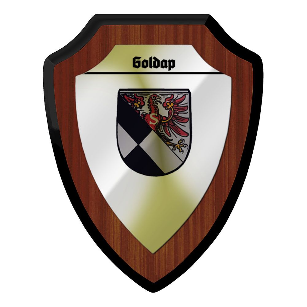 Wappenschild Goldap Polen Ermland-Masuren Fluss Gołdapa Kleinstadt #43772