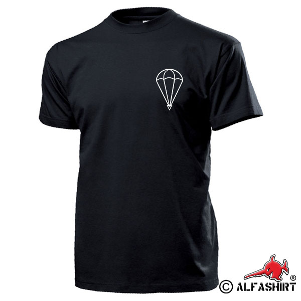 Parachute Round Cap Paratrooper Symbol BW Green Devil - T Shirt # 15383