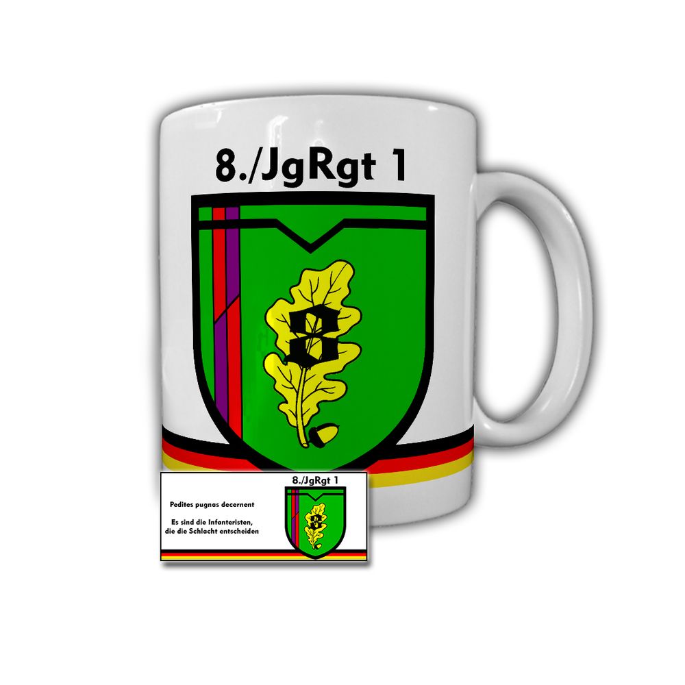Tasse 8 Jägerregiment 1 Becher Kaffee Tee BW DZE Andenken Geschenk #30306