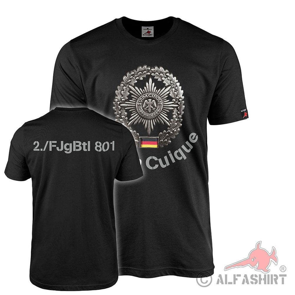 Feldjäger 2 FJgBtl 801 Suum Cique FeldJäger Truppengattung Barett T-Shirt #41122