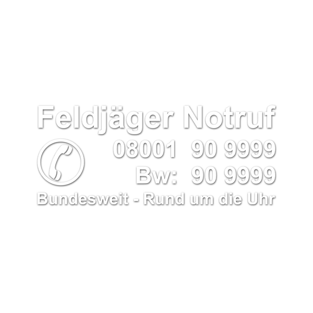 Feldjäger sticker matt emergency call Bundeswehr labeling Military Police #A6390