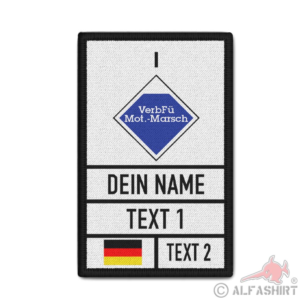 Patch Fachgruppe Motorisiert Marsch personalisiert Verbandsführer 9,8x6cm #40200