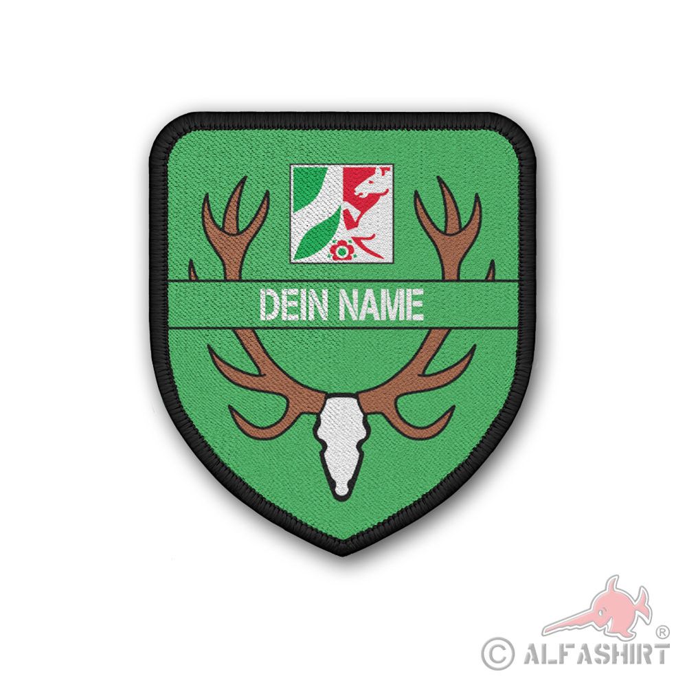 Patch personalisierbar Hirschgeweih Hirsch Jagr Jäger Schädel NRW #42332