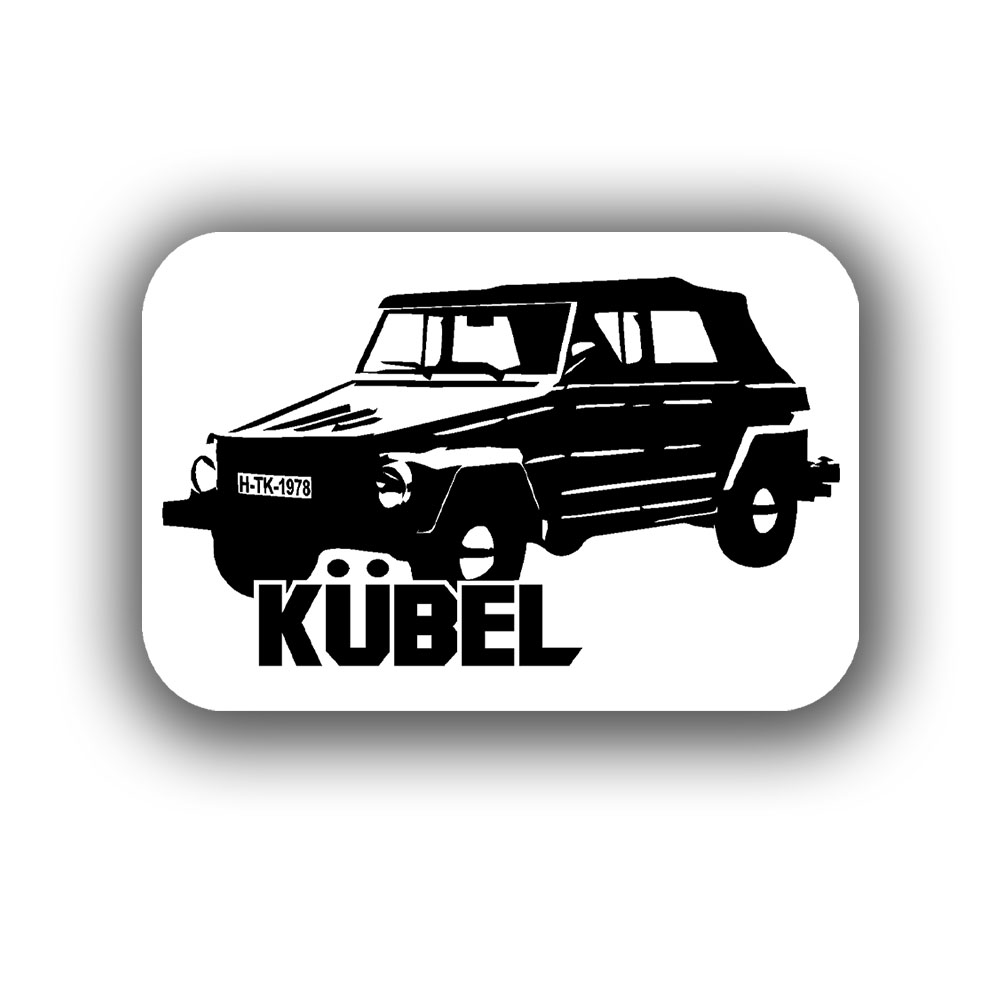 Aufkleber 6x4cm Kübelwagen Kübel Kurierwagen Typ 181 Geländewagen Militär BW Fahrzeug A6424