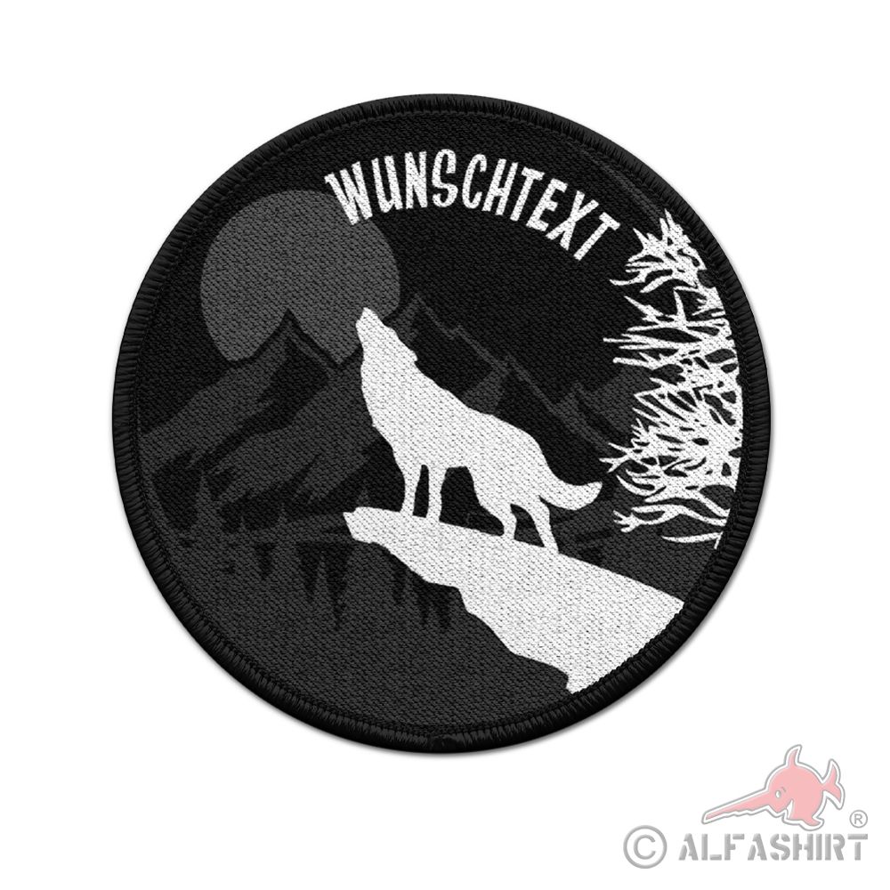 Patch Wolf Abzeichen Wappen  Wald Mond Lone Wolf 9cm #41174