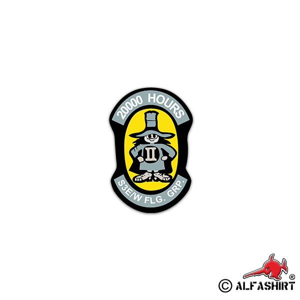 Aufkleber/Sticker 20000 Hours S3E W Flg Grp Fliegende Gruppe BW 5x7cm #A2328