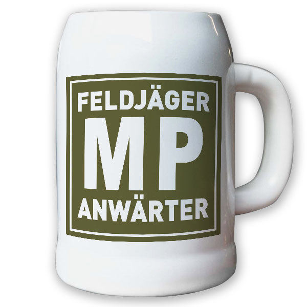 Krug / Bierkrug 0,5l - Feldjäger Anwärter MP Militär Polizei Bundeswehr #10242 K