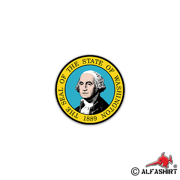 Sticker Seal of Washington US State State Portrait 7x7cm # A2216