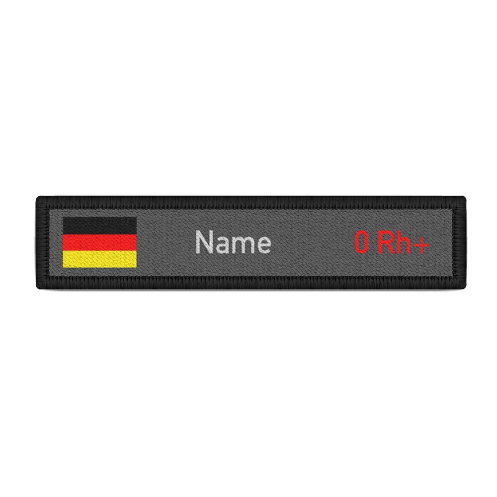 Namenschild Deutschland Blutgruppe 0 Rh positiv Bundeswehr BW Einheit #25860