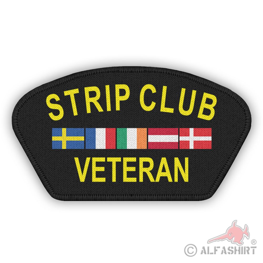 Veteran Patch Strip Club Humor Fun humorvoll witzig Vintage 7 x 12 cm #45211