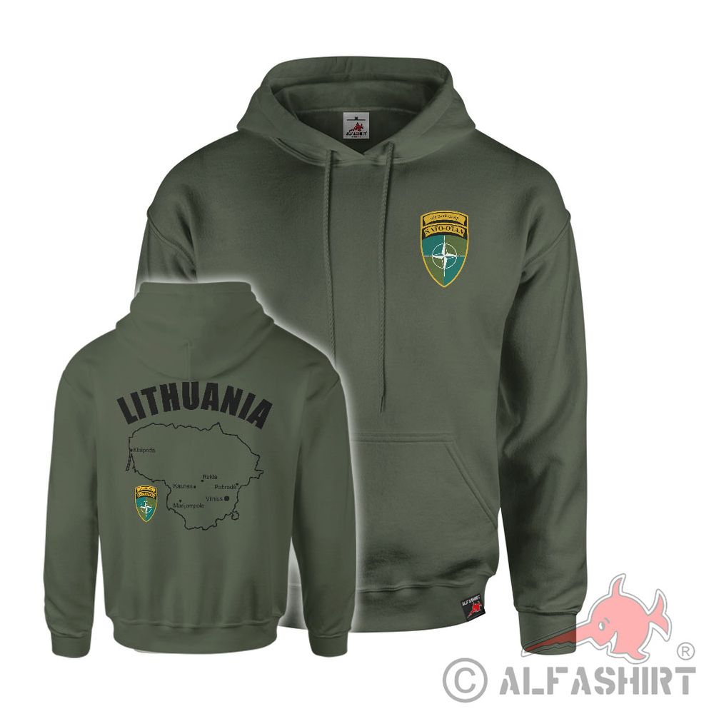 Hoodie olive Lithuania eFP Battle Group Nato badge insert #42435