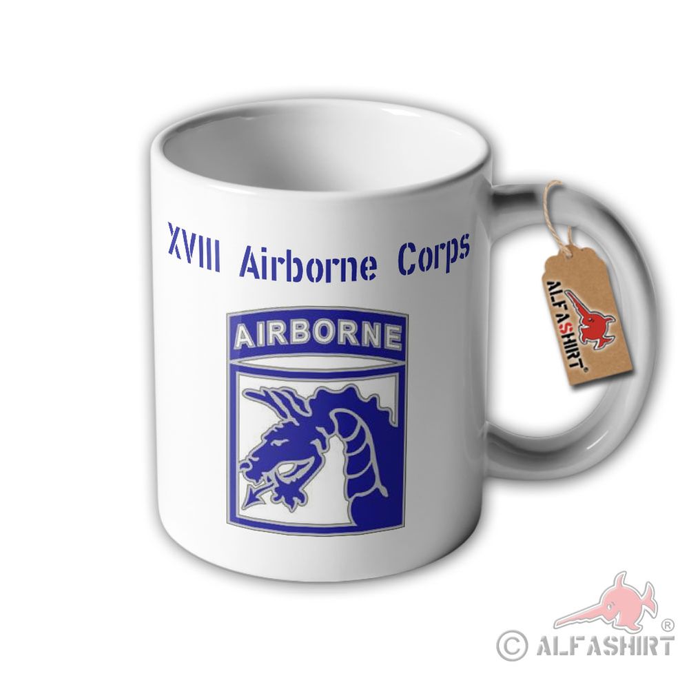 Tasse XVIII Airborne Corps United States US Army Wappen Abzeichen Kaffee #32275