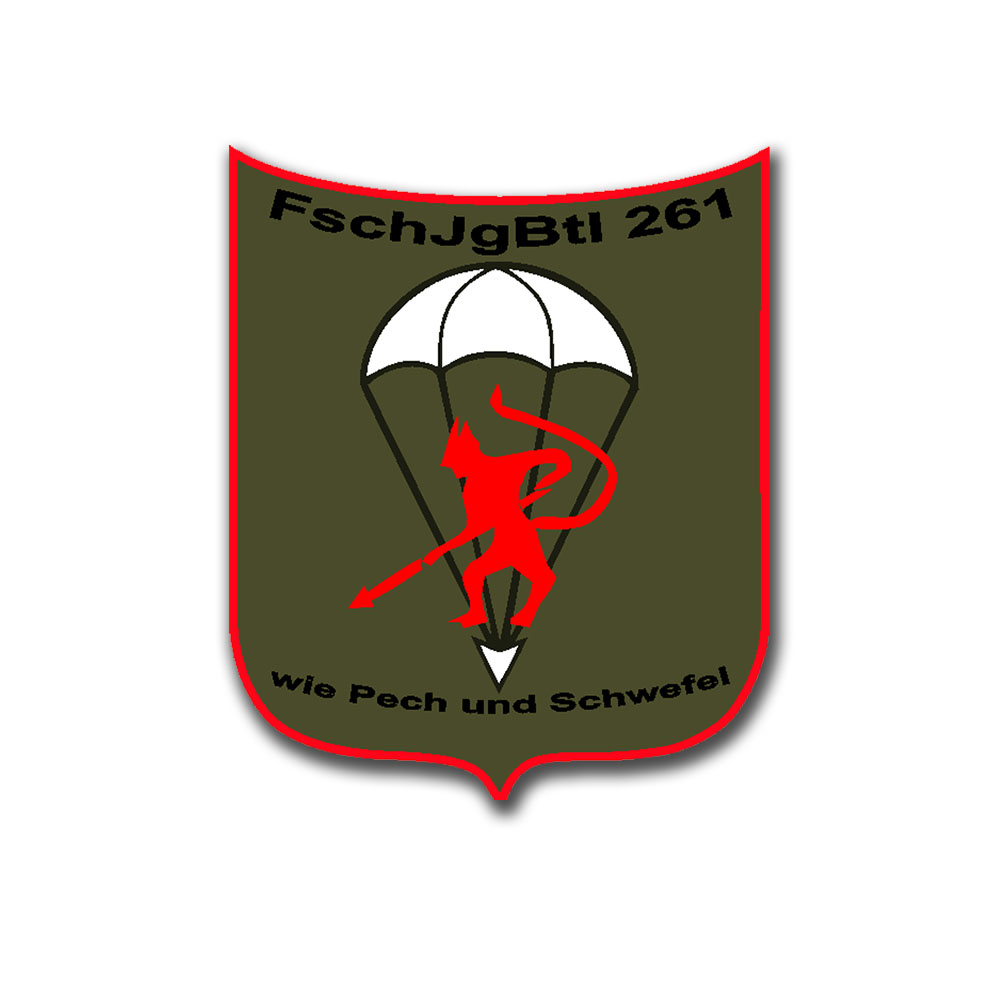 Aufkleber 5x4cm FschJgBtl 261 Fallschirmjägerbataillon wie Pech Schwefel #A7472