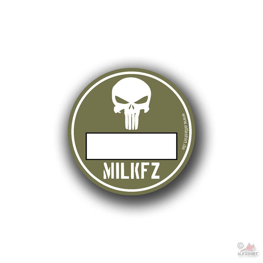 Fun environmental badge for BW MilKFZ Bundeswehr olive environmental zone Skull 8cm # A4795