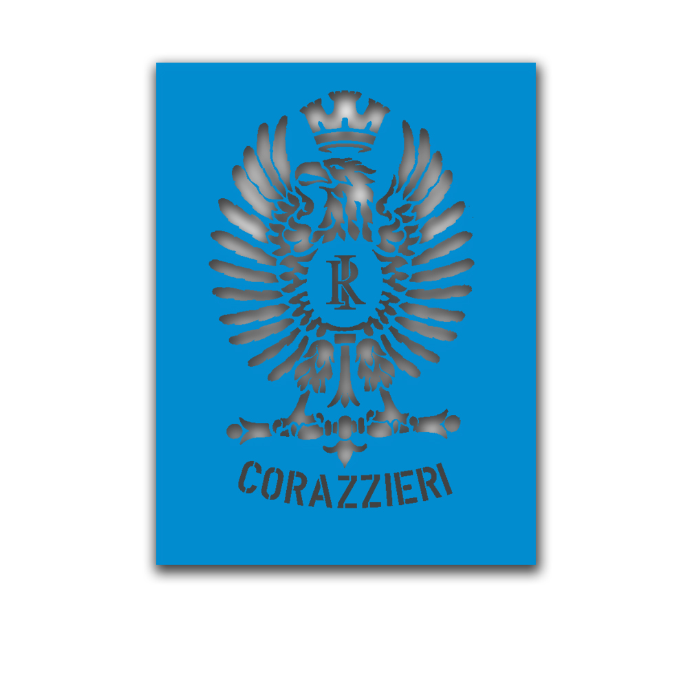 Lackierschablonen Reggimento Corazzieri Kürassierregiment 25x16cm A5148