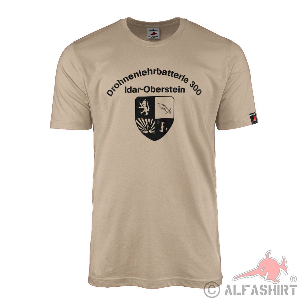 T-Shirt sand Drohnen Lehrbatterie Ausbildung Lehre Drohne Batterie Wappen #42964