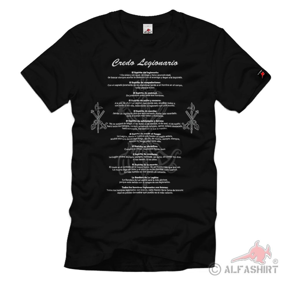 Credo Legionario la Légion Espanola Spanish Legion Commandments T-Shirt # 35164