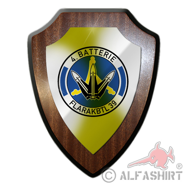 Escutcheon / wall plate - 4 Battery FlaRakBtl 39 Bundeswehr Germany antiaircraft missile battalion Air Force Military badge emblem # 18854