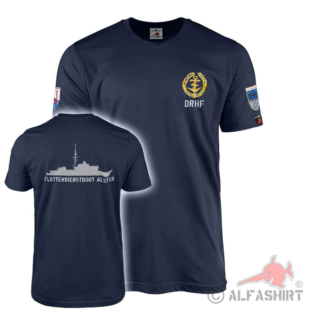 T-Shirt Alster A50 Flottendienstboot Flotte Dienstboot Schiff Rufzeichen #41796